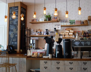 Inside the cafe IS cozy and warm